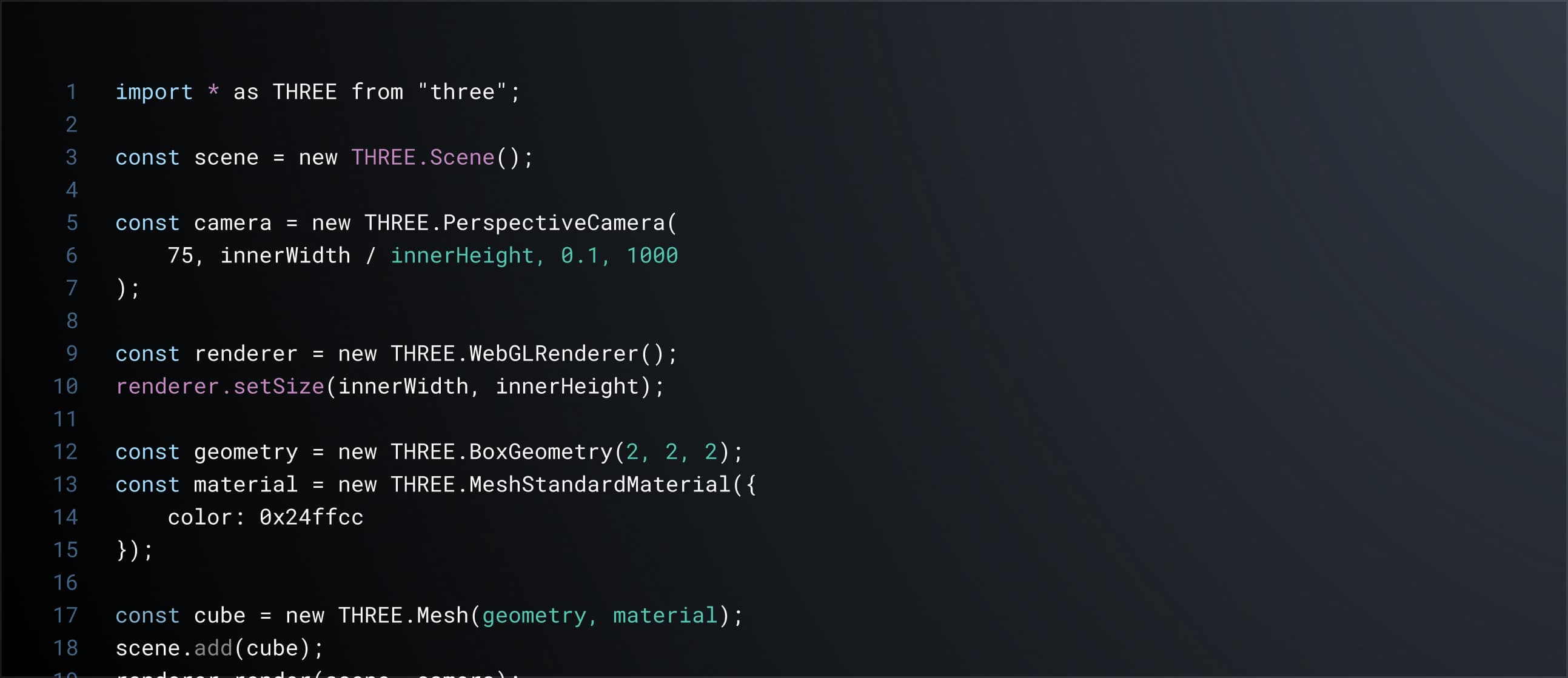 threejs code